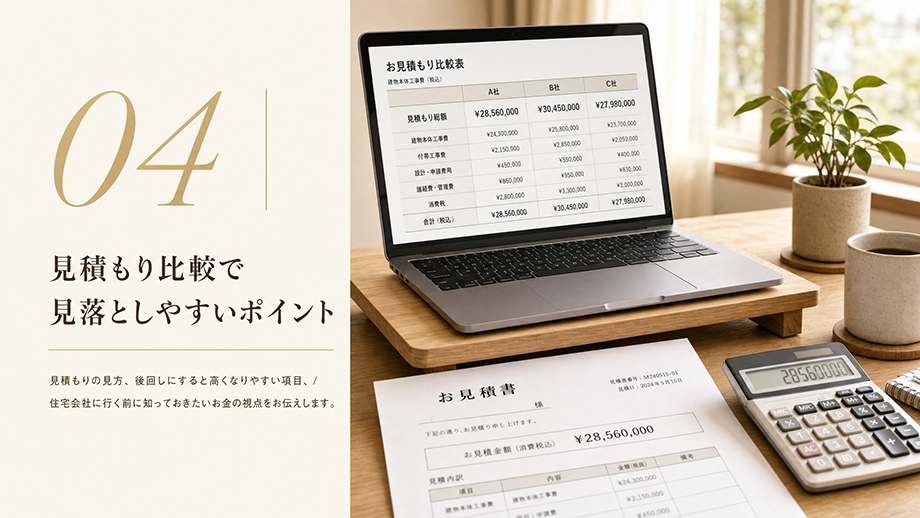 見積もり比較で、見落としやすい部分