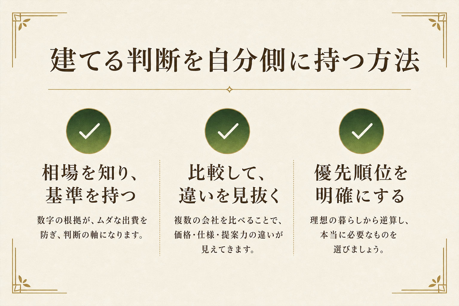 建てる判断を自分側にもつ方法